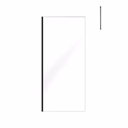 Paroi de Douche 90x200cm Verre Transparent - Profilé + Barre Plafond Noire - freedom 2 black