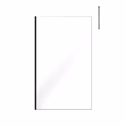 Paroi de Douche 120x200cm Verre Transparent - Profilé + Barre Plafond Noire - freedom 2 black