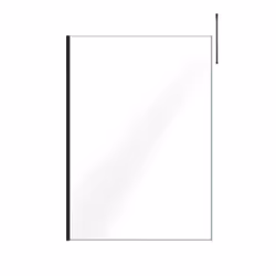 Paroi de Douche 140x200cm Verre Transparent - Profilé + Barre Plafond Noire - freedom 2 black