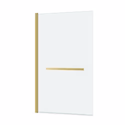 Pare-baignoire Rabattable avec porte-serviette 70x120 cm - Profilé Or Brossé - Verre 4 mm