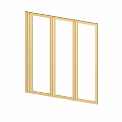 Pare-baignoire Pivotant 3 Volets Or Brossé - 125x143 cm - Verre Trempé 4 mm - zaggy gold