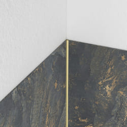 Profilé d'angle en Aluminium Finition Or Brossé pour Panneaux Muraux - 15x15x2100 mm