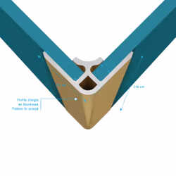 Profilé d'angle en Aluminium Finition Or Brossé pour Panneaux Muraux - 15x15x2100 mm - Vue supplémentaire 4