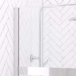 Pack Paroi de Douche 100x200cm - Bande Miroir - Barre de Fixation Extensible et Profil Chrome