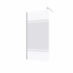 Pack Paroi de Douche 100x200cm - Bande Miroir - Barre de Fixation Extensible et Profil Chrome