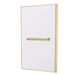 Pare baignoire Rabattable 75x130cm en Verre trempé - Porte-serviette et Etagère Or Doré Brossé