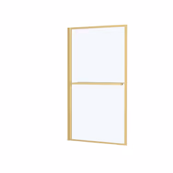 Pare baignoire Rabattable 75x130cm en Verre trempé - Porte-serviette et Etagère Or Doré Brossé - Vue supplémentaire 8