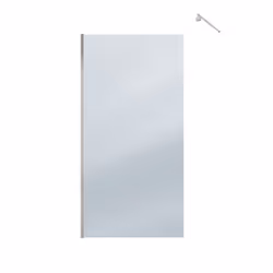 Pack Paroi de Douche 100x200cm Verre Fumé 8mm - Barre de Fixation Extensible et Profil Chrome