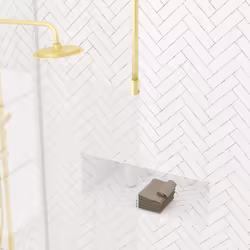 Paroi de Douche 100x200cm Verre 8mm - Profilé + Barre Plafond Finition Or Brossé - freedom 2 gold