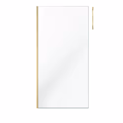 Paroi de Douche 100x200cm Verre 8mm - Profilé + Barre Plafond Finition Or Brossé - freedom 2 gold