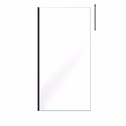 Paroi de Douche 100x200cm Verre Transparent - Profilé + Barre Plafond Noire - freedom 2 black