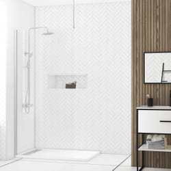Aurlane - Paroi de Douche 100x200cm Verre Transparent - Profilé + Barre Plafond Chrome - freedom 2 chromed