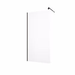 Pack Paroi de Douche 100x200cm Verre Transparent - Barre de Fixation Extensible et Profil Noir