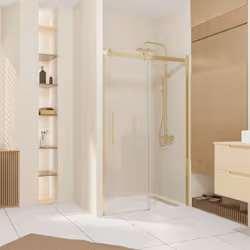 Description générale Apportez une touche dorée dans votre salle de bains avec la porte de douche RAILROAD GOLD FRONT. Son des ...