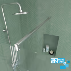 Lot de 2 Parois de Douche 90x195 cm en Verre Trempé 5 mm - Profilés et Bras Chromés