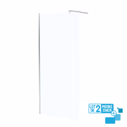 Lot de 2 Parois de Douche 90x195 cm en Verre Trempé 5 mm - Profilés et Bras Chromés