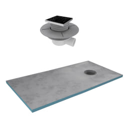 Receveur de Douche à Carreler 90x140 cm avec Bondes à Sortie Verticale - Grille Noire