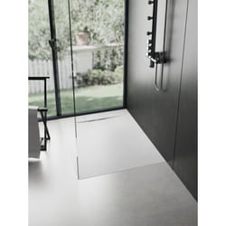 Receveur à poser en matériaux composite smc - finition ardoise blanc mat - 80x120 cm