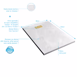Pack Receveur Blanc Effet Pierre 80x120 cm et Grille décor Perforée Or Doré Brossé - rock 2