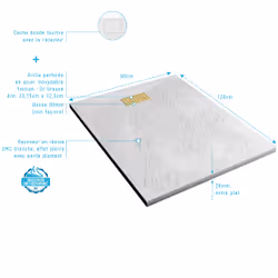 Pack Receveur Blanc Effet Pierre 90x120 cm et Grille décor Perforée Or Doré Brossé - rock 2