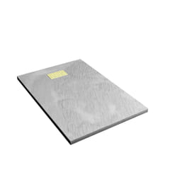 Pack Receveur Gris Effet Pierre 80x120 cm et Grille décor Perforée Or Doré Brossé - rock 2