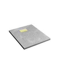 Pack Receveur Gris Effet Pierre 70x90 cm et Grille décor Perforée Or Doré Brossé - rock 2