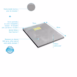 Pack Receveur Gris Effet Pierre 70x90 cm et Grille décor Perforée Or Doré Brossé - rock 2