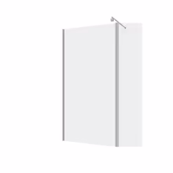 Pack Paroi de Douche et Volet Pivotant 100+40x200 cm - Verre Transparent - Barre de Fixation Chrome