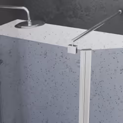 Aurlane - Pack Paroi de Douche et Volet Pivotant 100+40x200cm - Verre Fumé Bleu Nuit + Barre Fixation Chrome