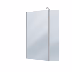 Aurlane - Pack Paroi de Douche et Volet Pivotant 100+40x200cm - Verre Fumé Bleu Nuit + Barre Fixation Chrome