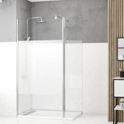 Aurlane - Pack Paroi de Douche et Volet Pivotant 100+40x200 cm - Bande Dépolie - Barre de Fixation Chrome