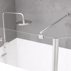 Aurlane - Pack Paroi de Douche et Volet Pivotant 100+40x200 cm - Bande Dépolie - Barre de Fixation Chrome