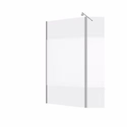 Aurlane - Pack Paroi de Douche et Volet Pivotant 100+40x200 cm - Bande Dépolie - Barre de Fixation Chrome