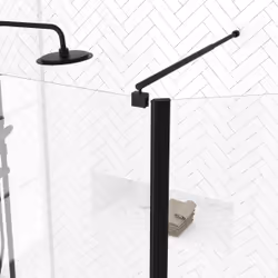 Aurlane - Pack Paroi de Douche et Volet Pivotant 100+40x200 cm - Verre Transparent - Barre de Fixation Noire