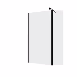 Aurlane - Pack Paroi de Douche et Volet Pivotant 100+40x200 cm - Verre Transparent - Barre de Fixation Noire