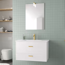 Description générale Le meuble de salle de bains JOIA, avec ses touches dorées, est à la fois moderne et élégant. Son design  ...