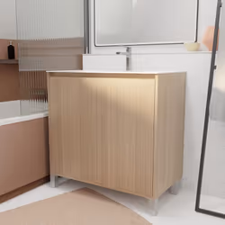 Ce pack XENOS allie sobriété et modernité. Modernisez votre salle de bains avec cet ensemble meuble 2 portes et sa vasque en  ...