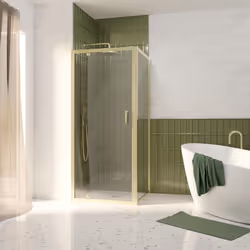 GOLDY CRUSH , la porte de douche pivotante Or Brossé ! La tendance dorée se retrouve désormais dans nos salles de bains ajout ...