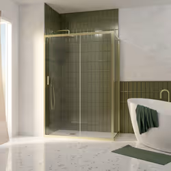 GOLDY CRUSH , la porte de douche coulissante Or Brossé ! La tendance dorée se retrouve désormais dans nos salles de bains ajo ...