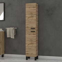 meuble colonne - 30x160x25cm - finition chene industriel - petra