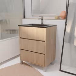 La gamme XENOS allie sobriété et modernité. Modernisez votre salle de bains grâce cet ensemble meuble 3 Tiroirs , équipé d'un ...