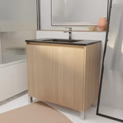 La gamme XENOS allie sobriété et modernité. Modernisez votre salle de bains grâce cet ensemble meuble 2 Portes , équipé d'une ...