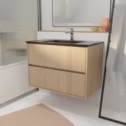 La gamme XENOS allie sobriété et modernité. Modernisez votre salle de bains grâce cet ensemble meuble 2 Tiroirs , équipé d'un ...