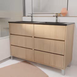 Description générale Modernisez votre salle de bains grâce à l'ensemble meuble 6 Tiroirs de la gamme XENOS , qui allie sobrié ...