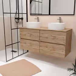Description générale TIMBER est le meuble qui allie élégance et fonctionnalité. Cet ensemble comprend un meuble double avec d ...