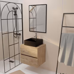 TIMBER, le meuble de salle de bains qui allie élégance et fonctionnalité ! Découvrez cet ensemble TIMBER composé d’un meuble  ...