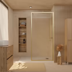 PRESENTATION Golden Edge Waved, la gamme de douche au verre cannelé ! Ajoutez une touche vintage dans votre salle de bains. L ...