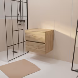 TIMBER, le meuble de salle de bains qui allie élégance et fonctionnalité ! Ce meuble finition chêne naturel aux lignes épurée ...