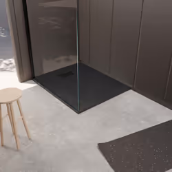 Cet ensemble receveur Noir Effet Pierre associé à la Grille Décor Rainurée en Inox s'accordera parfaitement à votre espace de ...