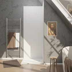Aurlane - panneau de douche 90 x 250 cm - finition aluminium blanc